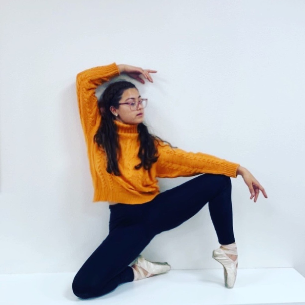 Orange turtleneck